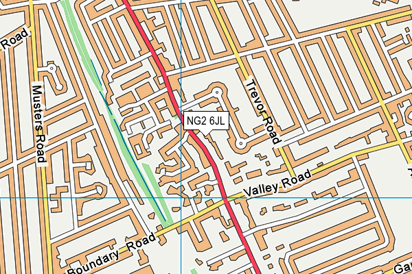 NG2 6JL map - OS VectorMap District (Ordnance Survey) NG2 6JL map - OS VectorMap District (Ordnance Survey)