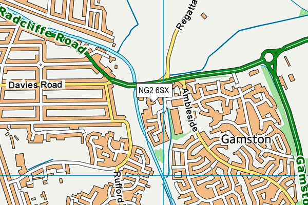 NG2 6SX map - OS VectorMap District (Ordnance Survey) NG2 6SX map - OS VectorMap District (Ordnance Survey)