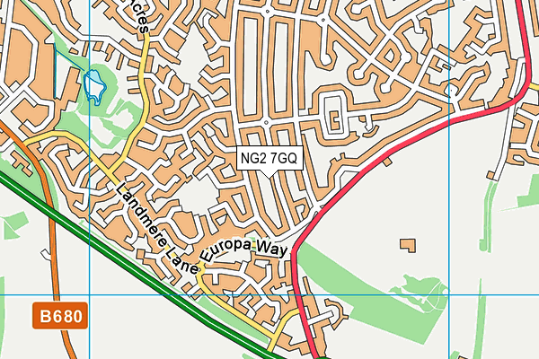 NG2 7GQ map - OS VectorMap District (Ordnance Survey) NG2 7GQ map - OS VectorMap District (Ordnance Survey)