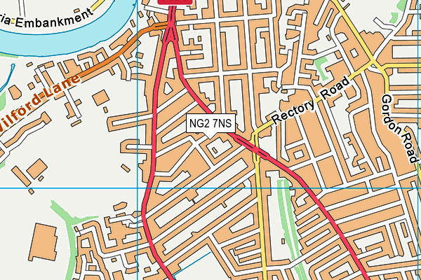 NG2 7NS map - OS VectorMap District (Ordnance Survey) NG2 7NS map - OS VectorMap District (Ordnance Survey)
