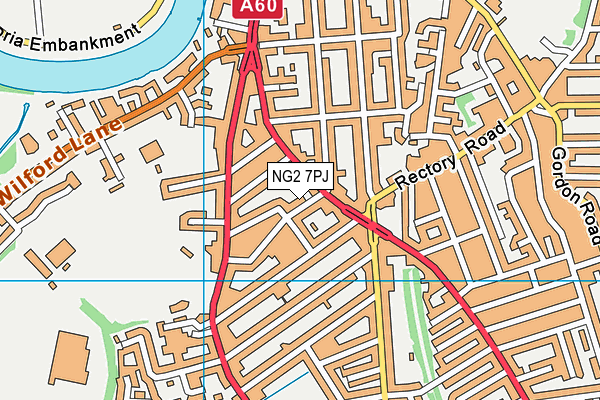 NG2 7PJ map - OS VectorMap District (Ordnance Survey) NG2 7PJ map - OS VectorMap District (Ordnance Survey)