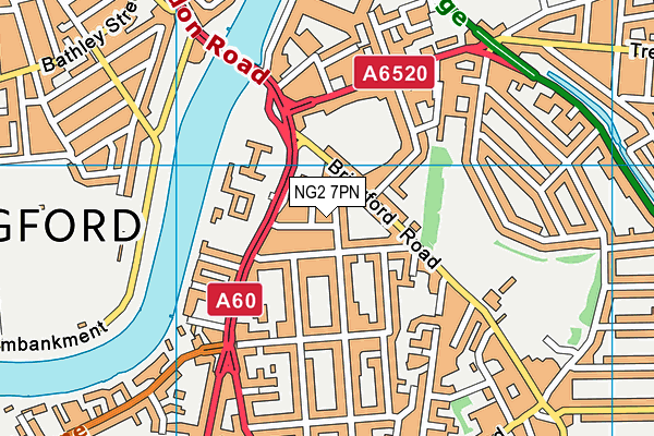 NG2 7PN map - OS VectorMap District (Ordnance Survey) NG2 7PN map - OS VectorMap District (Ordnance Survey)