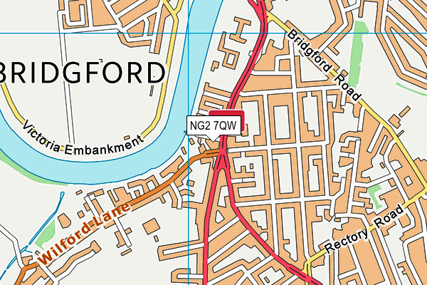 NG2 7QW map - OS VectorMap District (Ordnance Survey) NG2 7QW map - OS VectorMap District (Ordnance Survey)