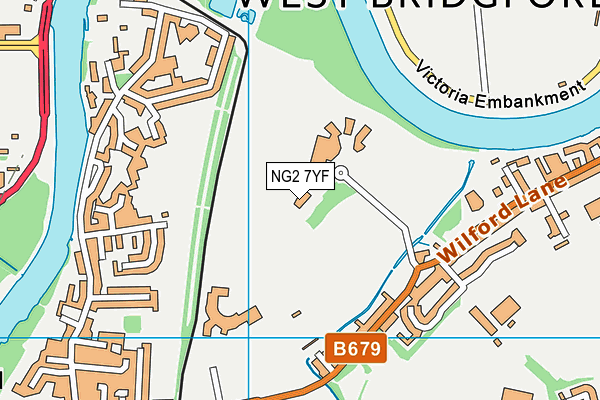 NG2 7YF map - OS VectorMap District (Ordnance Survey) NG2 7YF map - OS VectorMap District (Ordnance Survey)
