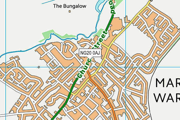 NG20 0AJ map - OS VectorMap District (Ordnance Survey) NG20 0AJ map - OS VectorMap District (Ordnance Survey)