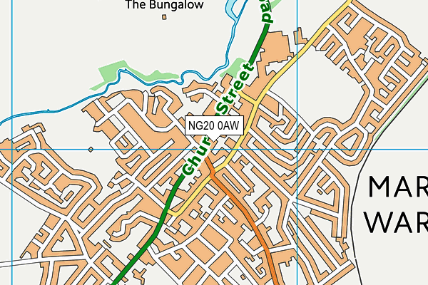 NG20 0AW map - OS VectorMap District (Ordnance Survey) NG20 0AW map - OS VectorMap District (Ordnance Survey)