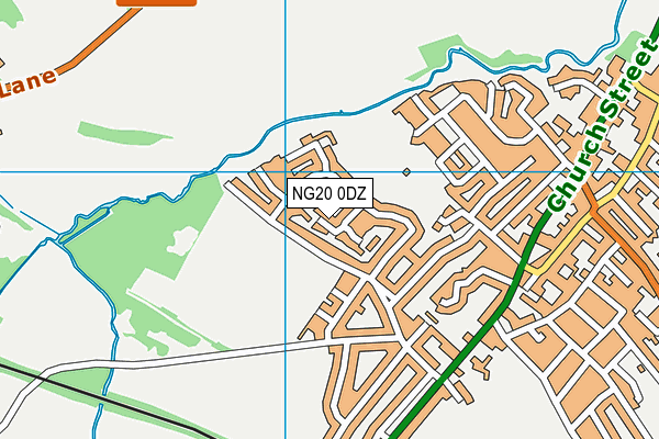 NG20 0DZ map - OS VectorMap District (Ordnance Survey) NG20 0DZ map - OS VectorMap District (Ordnance Survey)