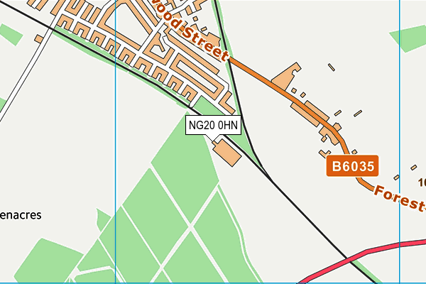 NG20 0HN map - OS VectorMap District (Ordnance Survey) NG20 0HN map - OS VectorMap District (Ordnance Survey)