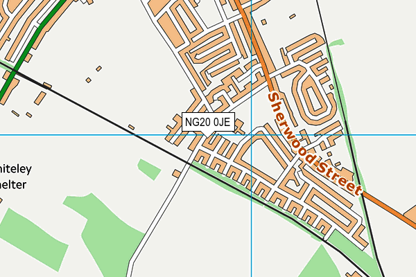 NG20 0JE map - OS VectorMap District (Ordnance Survey) NG20 0JE map - OS VectorMap District (Ordnance Survey)