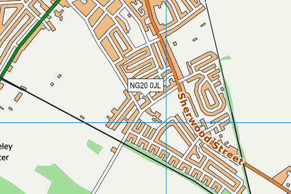 NG20 0JL map - OS VectorMap District (Ordnance Survey) NG20 0JL map - OS VectorMap District (Ordnance Survey)