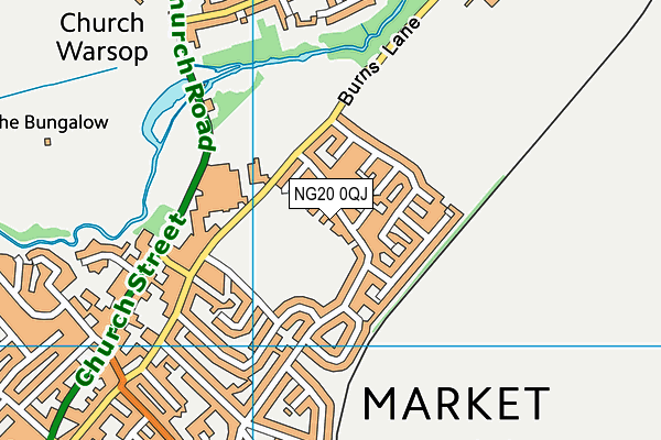 NG20 0QJ map - OS VectorMap District (Ordnance Survey) NG20 0QJ map - OS VectorMap District (Ordnance Survey)