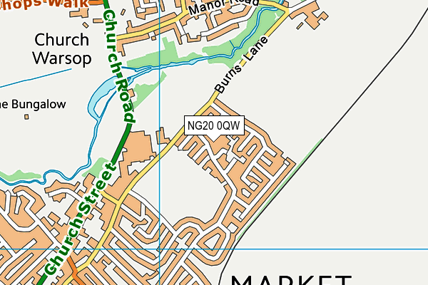 NG20 0QW map - OS VectorMap District (Ordnance Survey) NG20 0QW map - OS VectorMap District (Ordnance Survey)