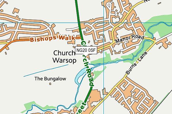 NG20 0SF map - OS VectorMap District (Ordnance Survey) NG20 0SF map - OS VectorMap District (Ordnance Survey)