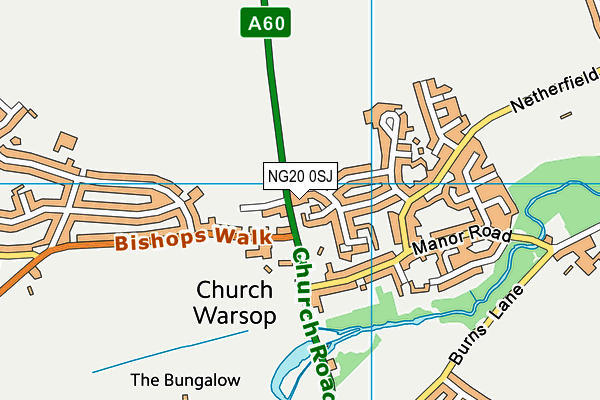 NG20 0SJ map - OS VectorMap District (Ordnance Survey) NG20 0SJ map - OS VectorMap District (Ordnance Survey)