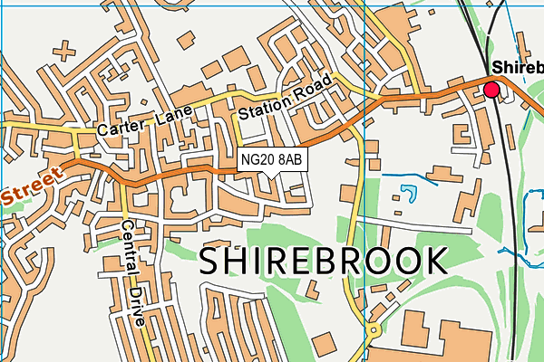 NG20 8AB map - OS VectorMap District (Ordnance Survey) NG20 8AB map - OS VectorMap District (Ordnance Survey)