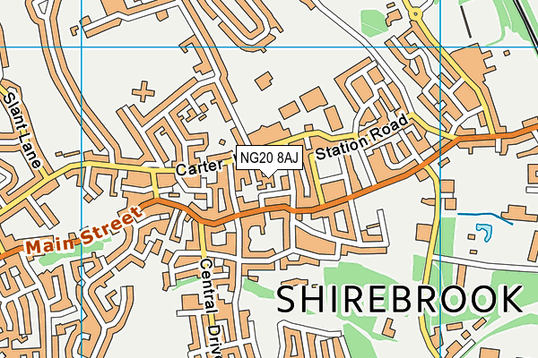 NG20 8AJ map - OS VectorMap District (Ordnance Survey) NG20 8AJ map - OS VectorMap District (Ordnance Survey)