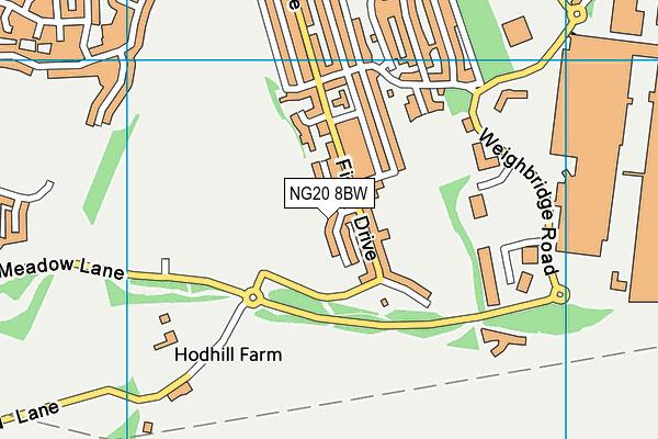 NG20 8BW map - OS VectorMap District (Ordnance Survey) NG20 8BW map - OS VectorMap District (Ordnance Survey)