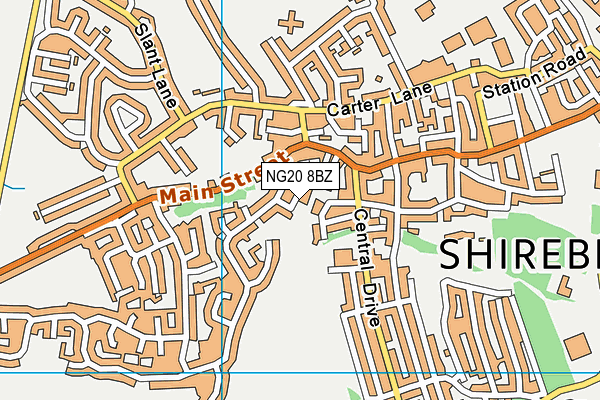 NG20 8BZ map - OS VectorMap District (Ordnance Survey) NG20 8BZ map - OS VectorMap District (Ordnance Survey)