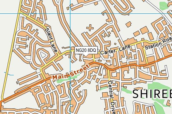 NG20 8DQ map - OS VectorMap District (Ordnance Survey) NG20 8DQ map - OS VectorMap District (Ordnance Survey)