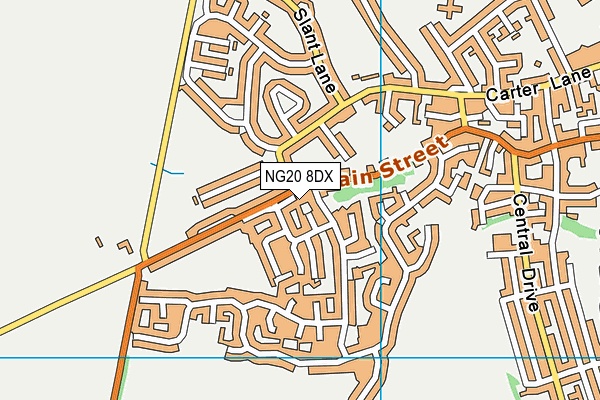 NG20 8DX map - OS VectorMap District (Ordnance Survey) NG20 8DX map - OS VectorMap District (Ordnance Survey)