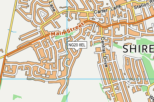 NG20 8EL map - OS VectorMap District (Ordnance Survey) NG20 8EL map - OS VectorMap District (Ordnance Survey)