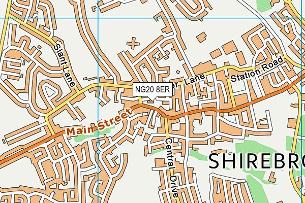 NG20 8ER map - OS VectorMap District (Ordnance Survey) NG20 8ER map - OS VectorMap District (Ordnance Survey)