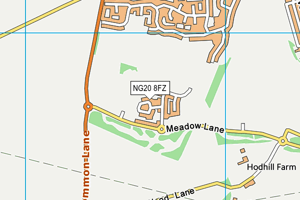 NG20 8FZ map - OS VectorMap District (Ordnance Survey) NG20 8FZ map - OS VectorMap District (Ordnance Survey)