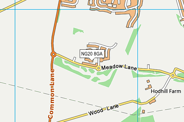 NG20 8GA map - OS VectorMap District (Ordnance Survey) NG20 8GA map - OS VectorMap District (Ordnance Survey)