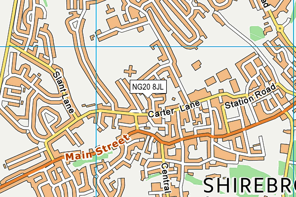NG20 8JL map - OS VectorMap District (Ordnance Survey) NG20 8JL map - OS VectorMap District (Ordnance Survey)