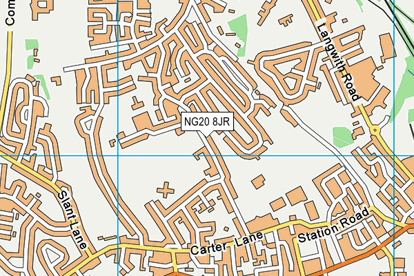 NG20 8JR map - OS VectorMap District (Ordnance Survey) NG20 8JR map - OS VectorMap District (Ordnance Survey)