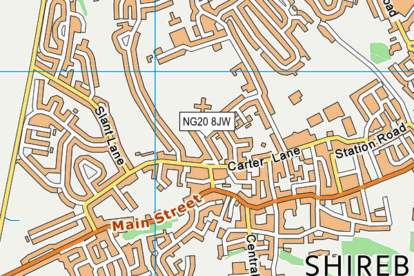 NG20 8JW map - OS VectorMap District (Ordnance Survey) NG20 8JW map - OS VectorMap District (Ordnance Survey)
