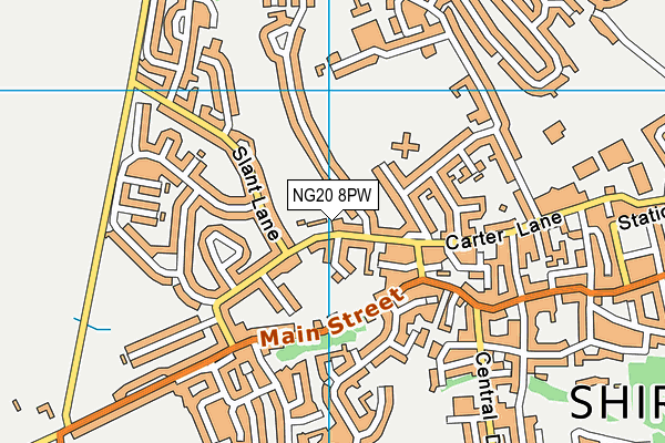 NG20 8PW map - OS VectorMap District (Ordnance Survey) NG20 8PW map - OS VectorMap District (Ordnance Survey)