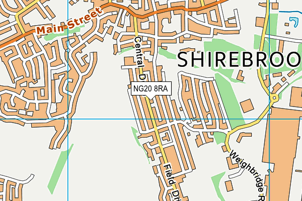 NG20 8RA map - OS VectorMap District (Ordnance Survey) NG20 8RA map - OS VectorMap District (Ordnance Survey)