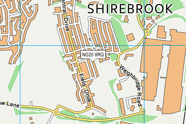 NG20 8RQ map - OS VectorMap District (Ordnance Survey) NG20 8RQ map - OS VectorMap District (Ordnance Survey)