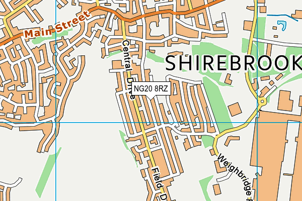 NG20 8RZ map - OS VectorMap District (Ordnance Survey) NG20 8RZ map - OS VectorMap District (Ordnance Survey)