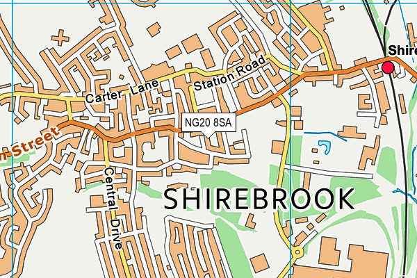 NG20 8SA map - OS VectorMap District (Ordnance Survey) NG20 8SA map - OS VectorMap District (Ordnance Survey)