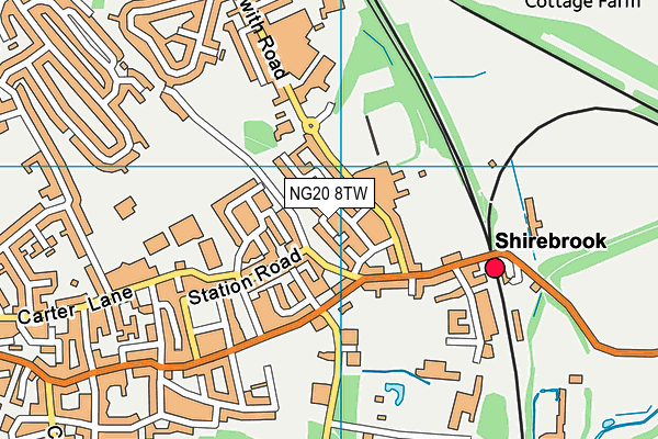 NG20 8TW map - OS VectorMap District (Ordnance Survey) NG20 8TW map - OS VectorMap District (Ordnance Survey)