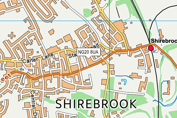 NG20 8UA map - OS VectorMap District (Ordnance Survey) NG20 8UA map - OS VectorMap District (Ordnance Survey)
