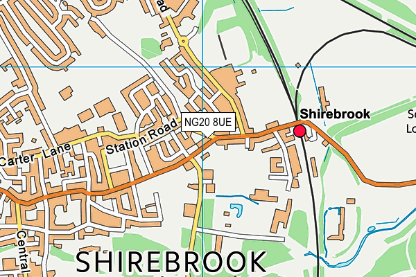 NG20 8UE map - OS VectorMap District (Ordnance Survey) NG20 8UE map - OS VectorMap District (Ordnance Survey)