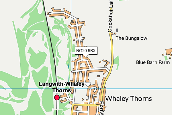 NG20 9BX map - OS VectorMap District (Ordnance Survey) NG20 9BX map - OS VectorMap District (Ordnance Survey)