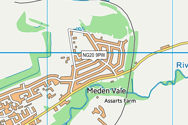 NG20 9PW map - OS VectorMap District (Ordnance Survey) NG20 9PW map - OS VectorMap District (Ordnance Survey)
