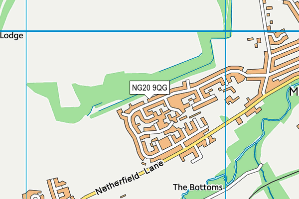 NG20 9QG map - OS VectorMap District (Ordnance Survey) NG20 9QG map - OS VectorMap District (Ordnance Survey)