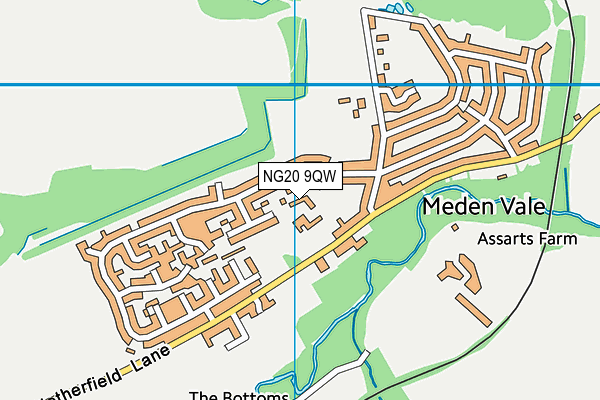 NG20 9QW map - OS VectorMap District (Ordnance Survey) NG20 9QW map - OS VectorMap District (Ordnance Survey)