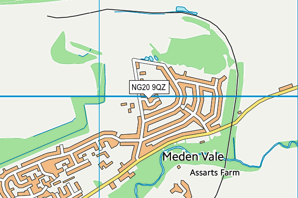 NG20 9QZ map - OS VectorMap District (Ordnance Survey) NG20 9QZ map - OS VectorMap District (Ordnance Survey)