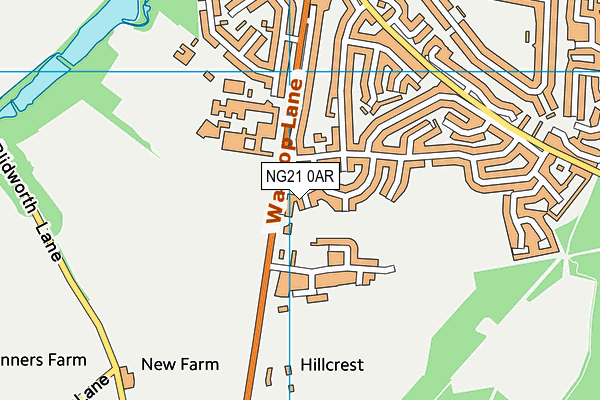 NG21 0AR map - OS VectorMap District (Ordnance Survey) NG21 0AR map - OS VectorMap District (Ordnance Survey)