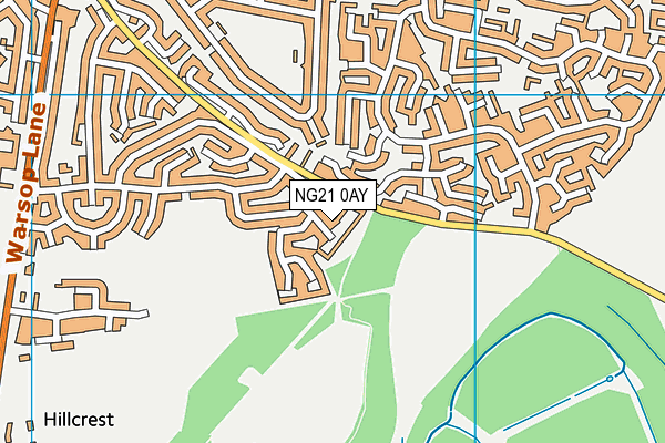 NG21 0AY map - OS VectorMap District (Ordnance Survey) NG21 0AY map - OS VectorMap District (Ordnance Survey)
