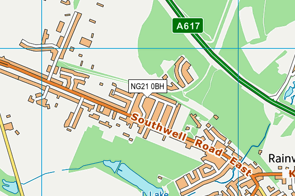 NG21 0BH map - OS VectorMap District (Ordnance Survey) NG21 0BH map - OS VectorMap District (Ordnance Survey)