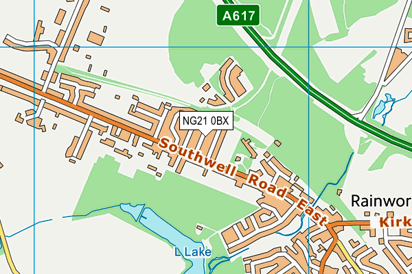 NG21 0BX map - OS VectorMap District (Ordnance Survey) NG21 0BX map - OS VectorMap District (Ordnance Survey)