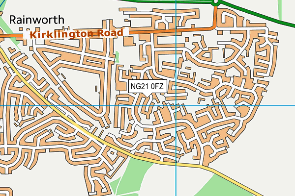 NG21 0FZ map - OS VectorMap District (Ordnance Survey) NG21 0FZ map - OS VectorMap District (Ordnance Survey)