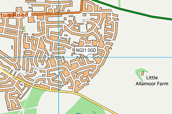 NG21 0GD map - OS VectorMap District (Ordnance Survey) NG21 0GD map - OS VectorMap District (Ordnance Survey)